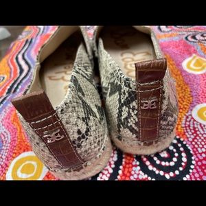 Snake print women’s Sam Edelman size 9.5 espadrilles, gently worn.